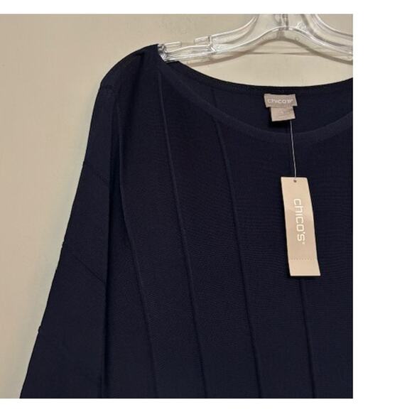 NWT Chicos Womens Size 4 XXL Pullover Sweater Dolman Sleeve Navy Blue NWT - Picture 7 of 7